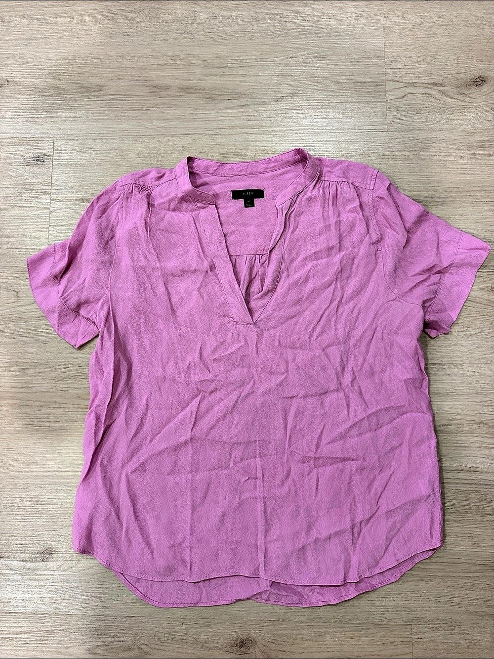 J.Crew Short-Sleeve Linen Blouse Pink Size Medium